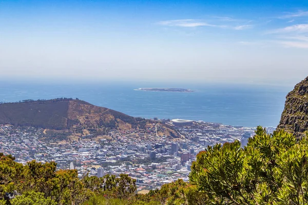 Vista Panorámica Toda Costa Ciudad Del Cabo Sudáfrica Desde Table — Foto de Stock