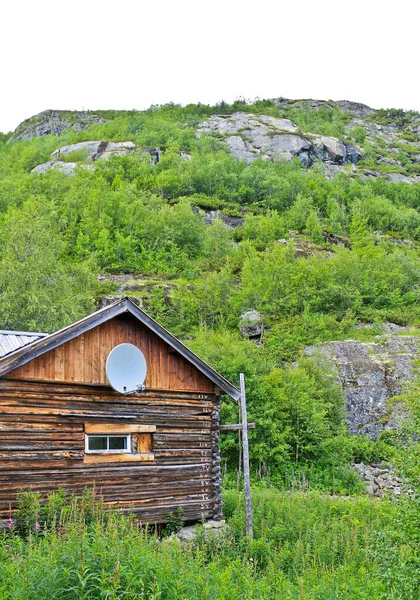 Hemsedal Norveç Teki Eski Kahverengi Ahşap Kulübe — Stok fotoğraf