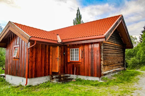 Drewniana Chatka Hemsedal Norwegia — Zdjęcie stockowe