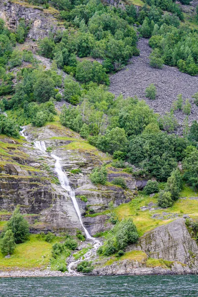 Wasserfall Aurlandsfjord Aurland Vestland Sognefjord Norwegen — Stockfoto