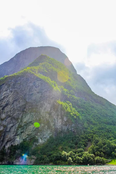 Noruega Hermoso Paisaje Montaña Fiordos Aurlandsfjord Aurland Vestland Sognefjord Noruega —  Fotos de Stock