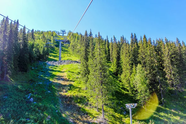 Ski Lift Panorama Norway Hemsedal Skicenter Mountains Hemsedalis Viken — Stock Photo, Image