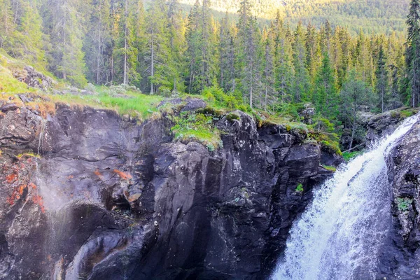 Avrupa Nın Güzel Şelalesi Hemsedal Viken Norveç Rjukandefossen — Stok fotoğraf