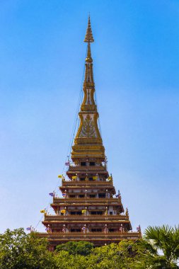 Khon Kaen Bölgesi Isan Tayland 03. Kasım 2018 Phra Mahathat Kaen Nakhon pagoda stil Budist tapınağı ve Wat Nong Waeng altın tapınakları Khon Kaen Eyaleti Isan Kuzeydoğu Tayland.