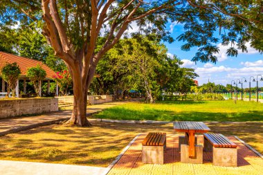 Güneydoğu Asya 'da, Khon Kaen Bölgesi Khon Kaen Bölgesi' nde bulunan Bueng Kaen Nakhon Halk Parkı rezervuarı ve gölü tropikal doğa ormanı ve kıyı şeridini izler..