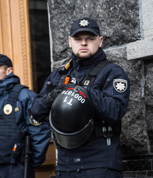 Policía Ucraniano Durante Trabajo — Foto de Stock