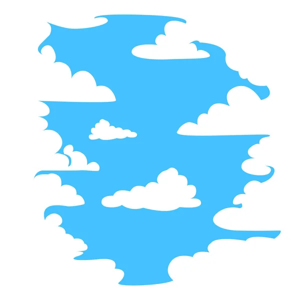 Céu Azul Com Nuvens Brancas Contexto Ilustração Vetorial — Vetor de Stock