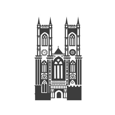 Vektör simge Westminster Abbey. Beyaz zemin üzerine siluet.