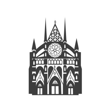 Vektör simge Westminster Abbey. Beyaz zemin üzerine siluet.