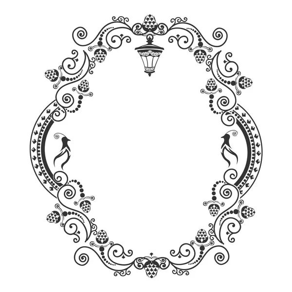 Bir vintage davet şablonu veya Dantel süsler ve kuşlar ile kartları. Beyaz arka plan üzerinde vektör çizim.