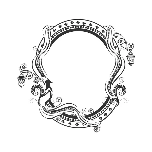 Bir vintage davet şablonu veya Dantel süsler ve kuşlar ile kartları. Beyaz arka plan üzerinde vektör çizim.