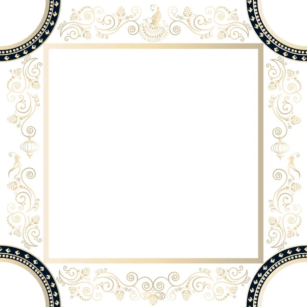 Bir vintage davet şablonu veya Dantel süsler ve kuşlar ile kartları. Beyaz arka plan üzerinde vektör çizim.