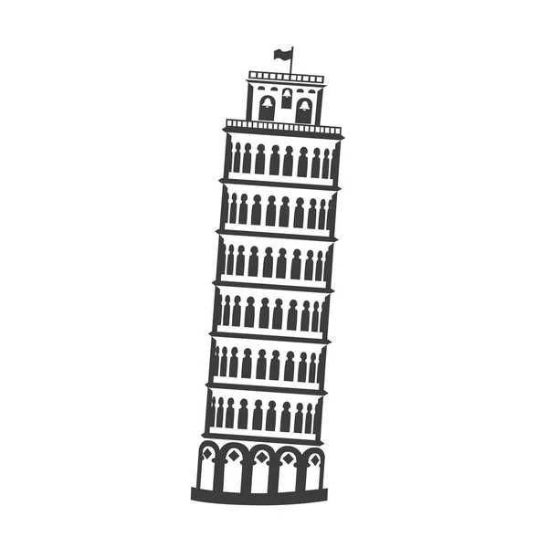 Векторна Icon Башта Pisa Ілюстрація Стародавня Споруда — стоковий вектор