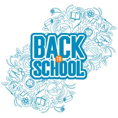 Geri okul renk arka plan için bir ağaç. Vektör davet şablonu veya kart.