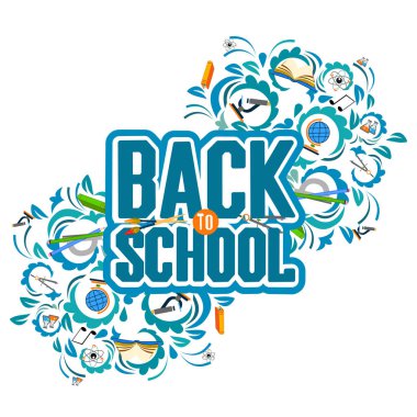 Geri okul renk arka plan için bir ağaç. Vektör davet şablonu veya kart.