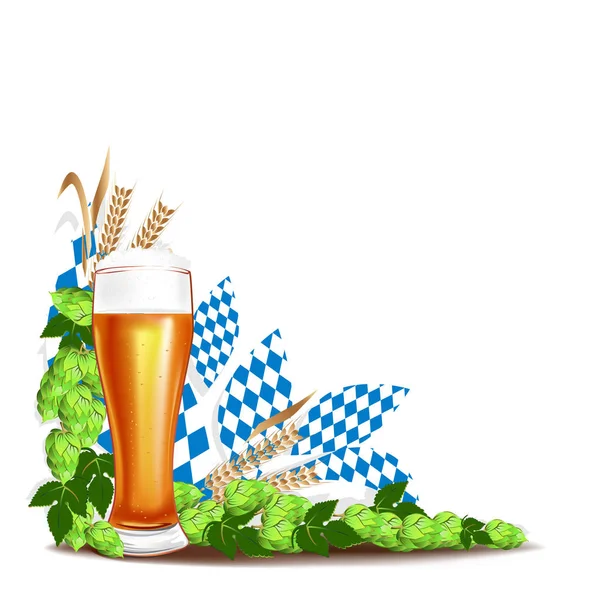 Vektor Illustration Für Ein Bierfest Bunte Einladungsvorlage Oder Karte — Stockvektor