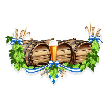 Vektör çizim bir bira festivali için. Renkli davetiye şablon veya kart.