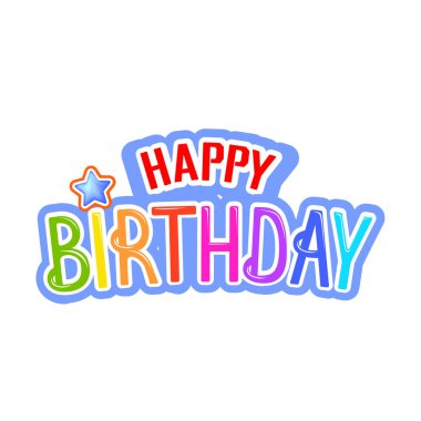 Mutlu Doğum günü tebrik kartı renkli tasarımı ile. Vektör çizim.