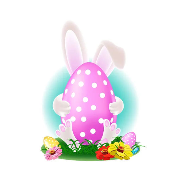 Happy Easter Illustration Colorée Avec Des Œufs Colorés — Image vectorielle