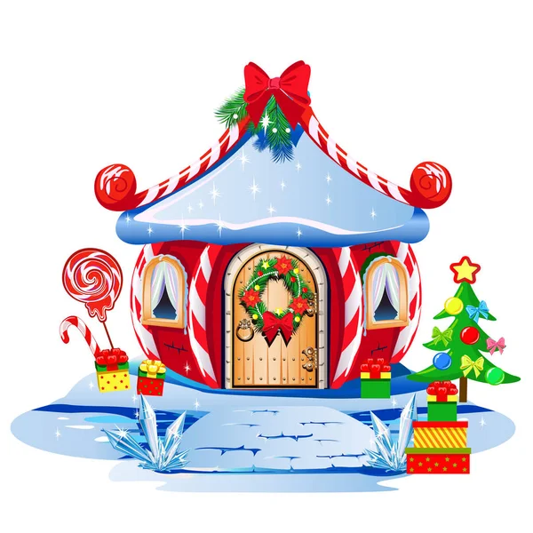 Christmas House Festive Decorations Sweets — Stock Vector