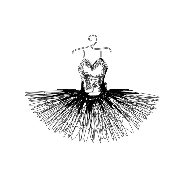 Belle Robe Soirée Avec Linesdress Habille Toi Sur Cintre Aperçu — Image vectorielle