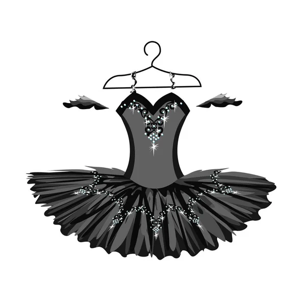 ハンガーシルエットの美しいバレエチュチュ ダンサーのためのドレスのベクトルイラスト — ストックベクタ