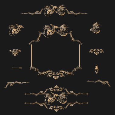 Dantel elementlerle hazırlanmış Mardi Gras mahsulü. Davet veya poster şablonu için vektör illüstrasyonu.