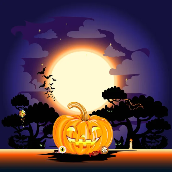 Kolorowe Tło Wektorowe Świętowania Halloween Wektor Ilustracji Zaproszenie Lub Szablon — Wektor stockowy