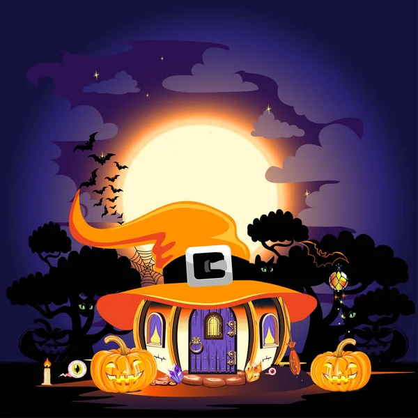 Kleurrijke Vectorachtergrond Voor Het Vieren Van Halloween Vector Illustratie Uitnodiging — Stockvector