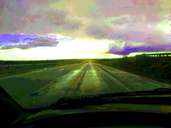 Kolorowe Vintage Zdjęcie Autostrady Panoramicznej West Coast Highway — Zdjęcie stockowe