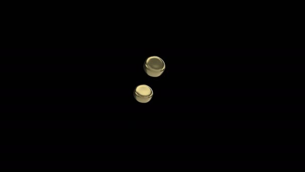 Gotas de ouro cara contra um preto — Vídeo de Stock