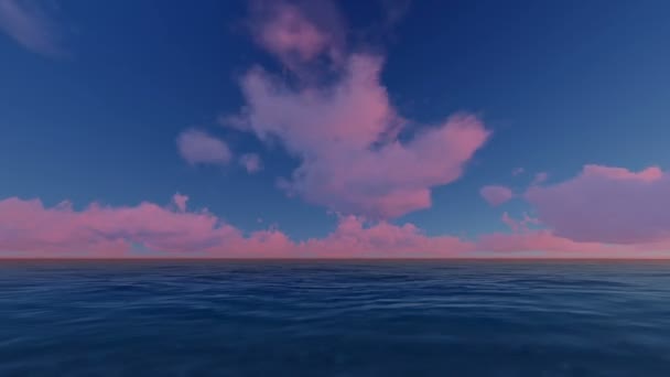 Tropischer blauer Ozean mit Wolken Zeitraffer — Stockvideo