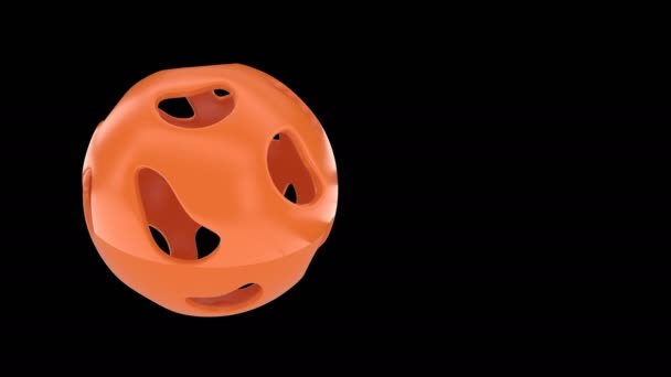 Abstract sphere with holes capable to loop — Stock Video