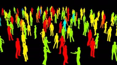 Kişilik bir kalabalık bir siyah stand