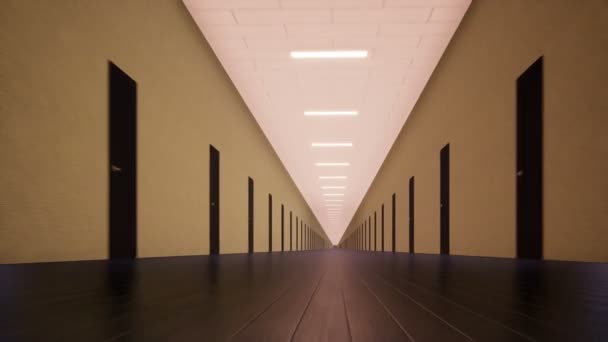 Movement Gloomy Long Corridor — Stock Video