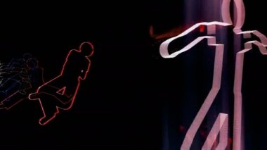 Neon insanlardan tünel içinde hareket