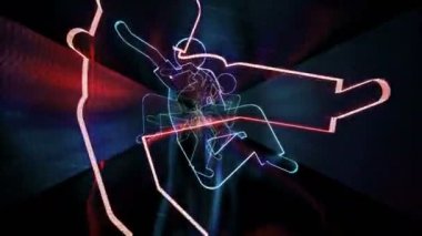 Neon insanlardan tünel içinde hareket