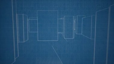 Şehrin mavi şematik planı