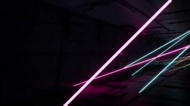 Neon ile tünel içinde hareket