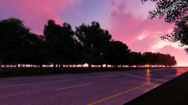Kamyon şoförü gece yolda gidiyor