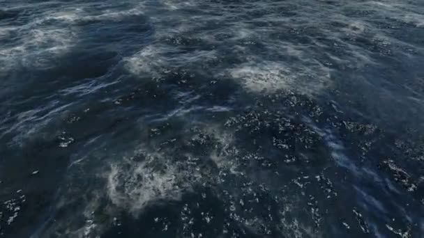 Шторм с большими волнами в океане — стоковое видео