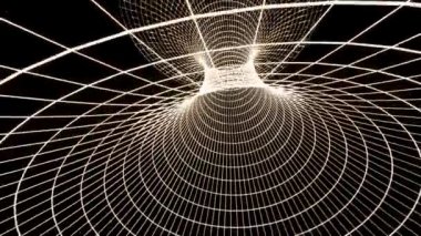 Yıldızlı gökyüzü üzerinde kılavuz solucan deliği