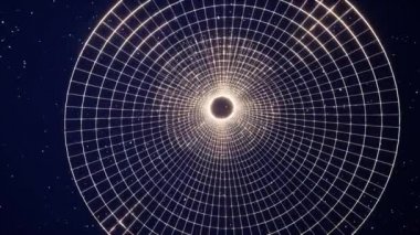 Yıldızlı gökyüzü üzerinde kılavuz solucan deliği