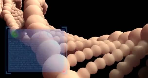 Analyse de la structure de l'ADN, recherche médico-légale, gènes et troubles génétiques, science. Molécules d'ADN — Video