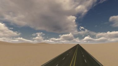 Düz asfalt yol çöl