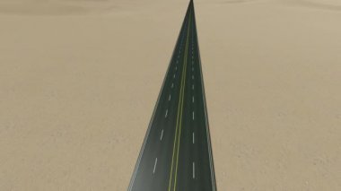 Düz asfalt yol çöl