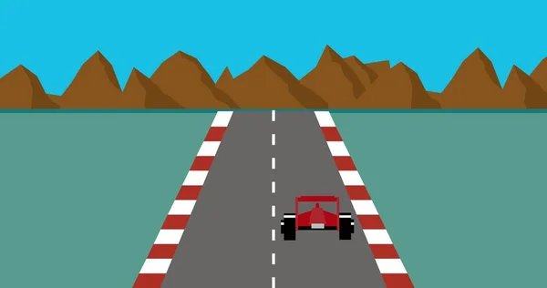 Píxel retro arte estilo carrera coche juego Vector — Vector de stock