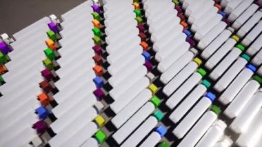 Hava üst görünüm, yarı kamyon kargo Trailer Park ile diğer renk Araçlar