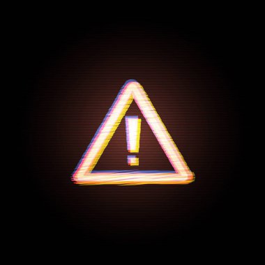 Dikkat işareti bilgisayar Hacked hata kavramı. Vektör