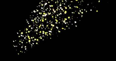 Altın konfeti parti Popper patlamalar bir siyah